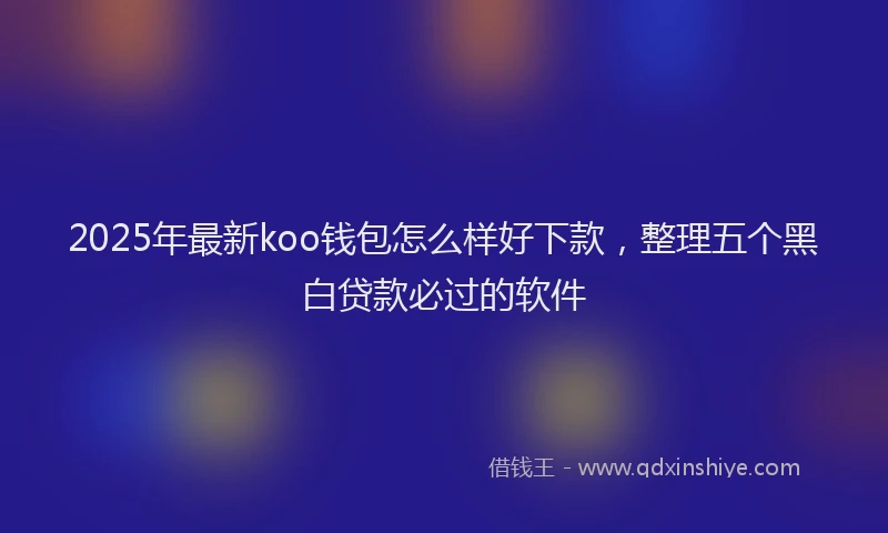 2025年最新koo钱包怎么样好下款，整理五个黑白贷款必过的软件