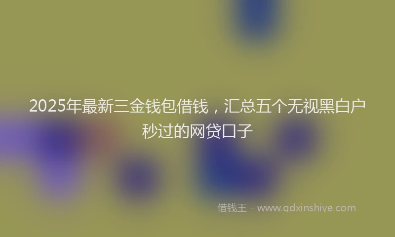 2025年最新三金钱包借钱，汇总五个无视黑白户秒过的网贷口子