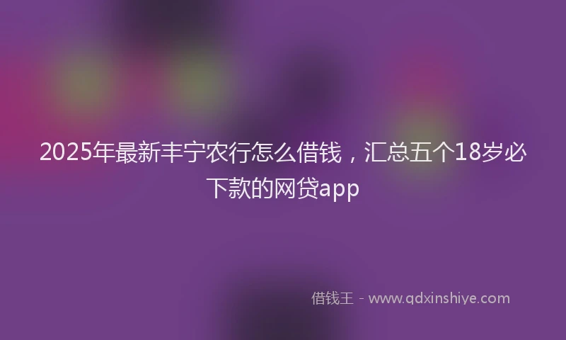 2025年最新丰宁农行怎么借钱，汇总五个18岁必下款的网贷app