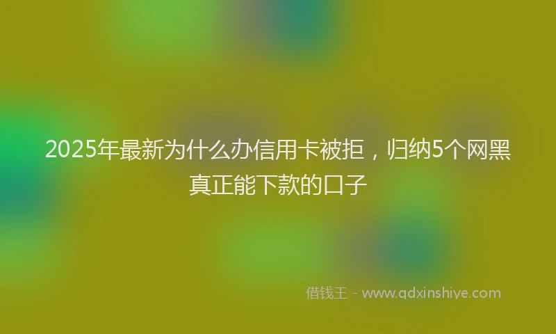 2025年最新为什么办信用卡被拒，归纳5个网黑真正能下款的口子