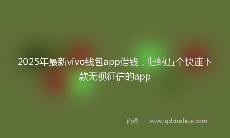 2025年最新vivo钱包app借钱，归纳五个快速下款无视征信的app