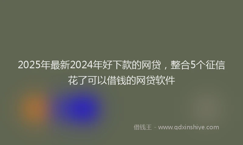 2025年最新2024年好下款的网贷，整合5个征信花了可以借钱的网贷软件