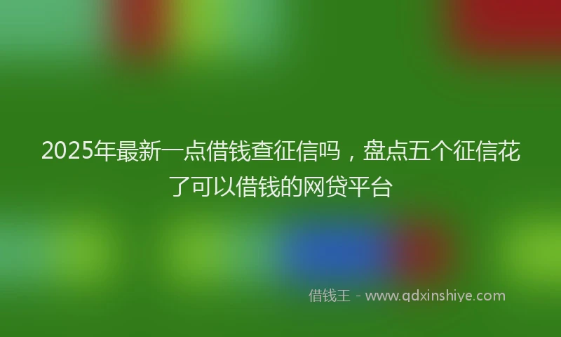 2025年最新一点借钱查征信吗，盘点五个征信花了可以借钱的网贷平台