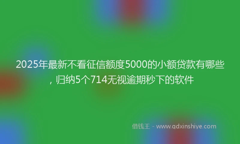2025年最新不看征信额度5000的小额贷款有哪些，归纳5个714无视逾期秒下的软件