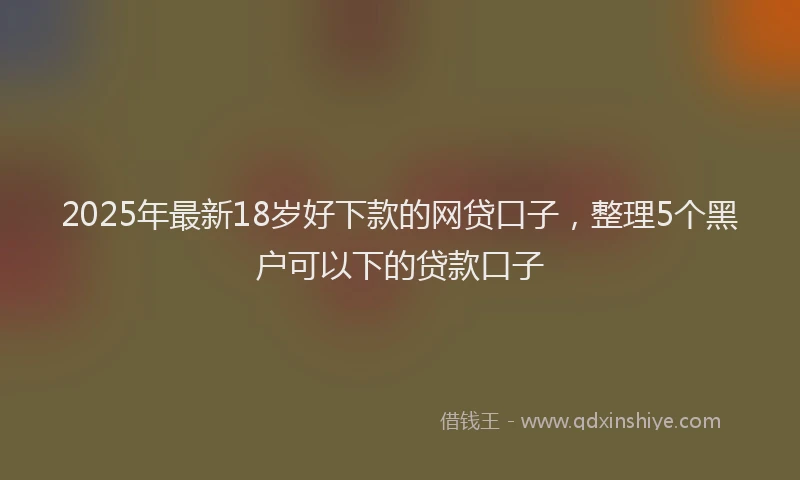 2025年最新18岁好下款的网贷口子，整理5个黑户可以下的贷款口子