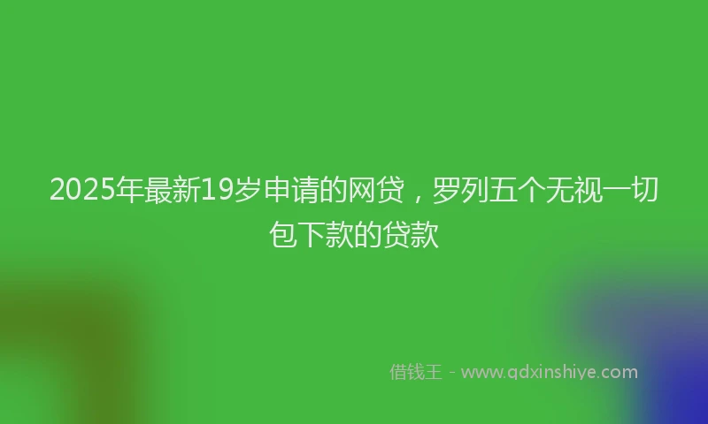 2025年最新19岁申请的网贷，罗列五个无视一切包下款的贷款