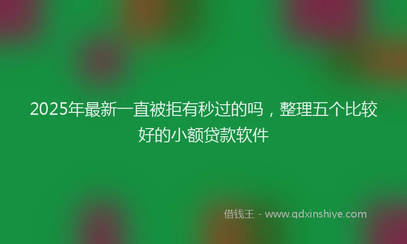2025年最新一直被拒有秒过的吗，整理五个比较好的小额贷款软件