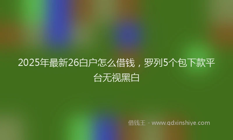 2025年最新26白户怎么借钱，罗列5个包下款平台无视黑白