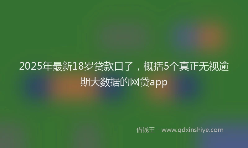 2025年最新18岁贷款口子，概括5个真正无视逾期大数据的网贷app