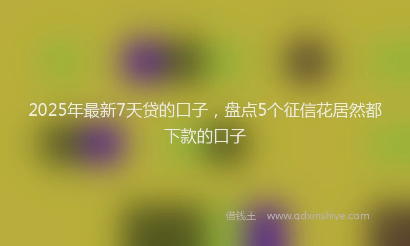 2025年最新7天贷的口子，盘点5个征信花居然都下款的口子