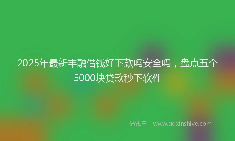 2025年最新丰融借钱好下款吗安全吗，盘点五个5000块贷款秒下软件
