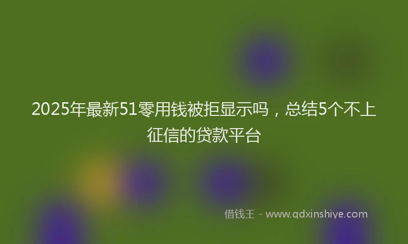 2025年最新51零用钱被拒显示吗，总结5个不上征信的贷款平台
