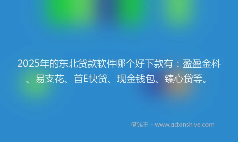 2025年的东北贷款软件哪个好下款有：盈盈金科、易支花、首E快贷、现金钱包、臻心贷等。