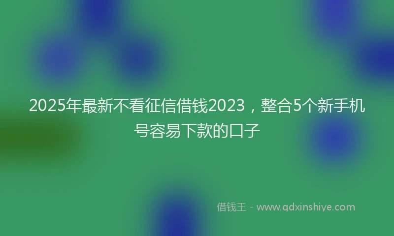 2025年最新不看征信借钱2023，整合5个新手机号容易下款的口子