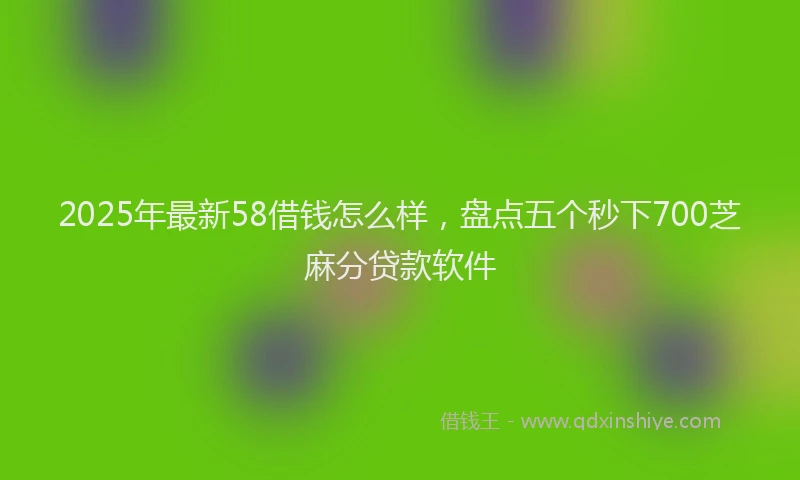 2025年最新58借钱怎么样，盘点五个秒下700芝麻分贷款软件