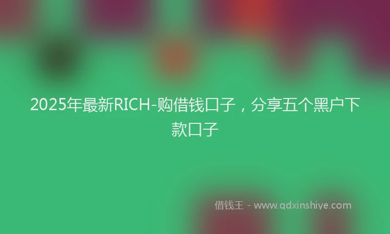 2025年最新RICH-购借钱口子，分享五个黑户下款口子