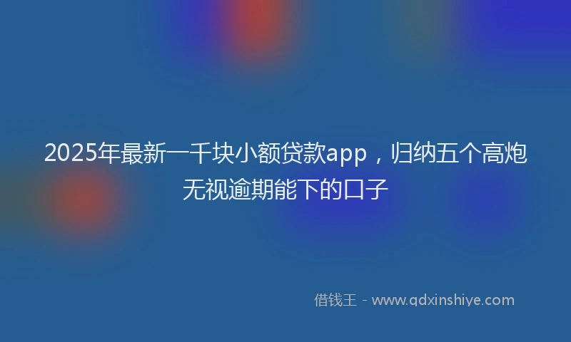 2025年最新一千块小额贷款app，归纳五个高炮无视逾期能下的口子