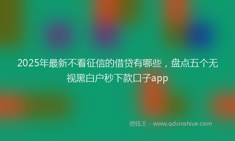 2025年最新不看征信的借贷有哪些，盘点五个无视黑白户秒下款口子app
