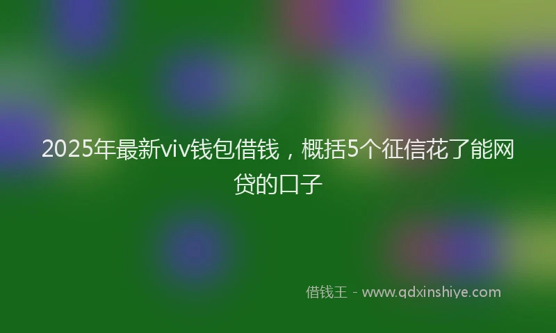 2025年最新viv钱包借钱，概括5个征信花了能网贷的口子
