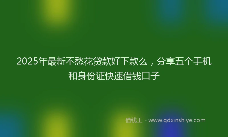 2025年最新不愁花贷款好下款么，分享五个手机和身份证快速借钱口子