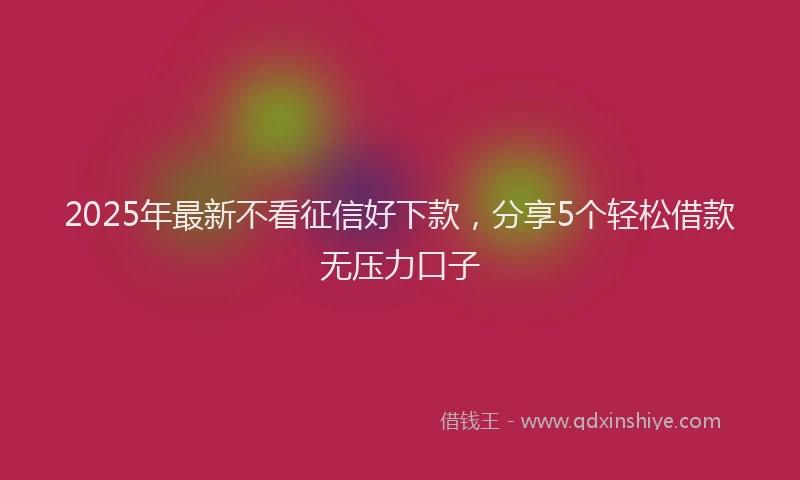 2025年最新不看征信好下款，分享5个轻松借款无压力口子