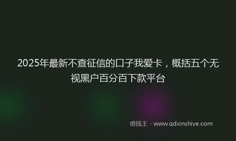 2025年最新不查征信的口子我爱卡，概括五个无视黑户百分百下款平台