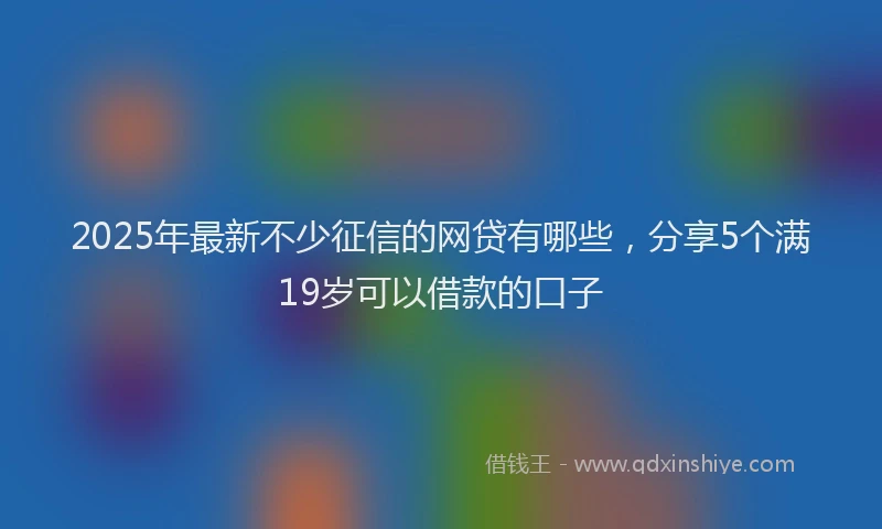 2025年最新不少征信的网贷有哪些，分享5个满19岁可以借款的口子