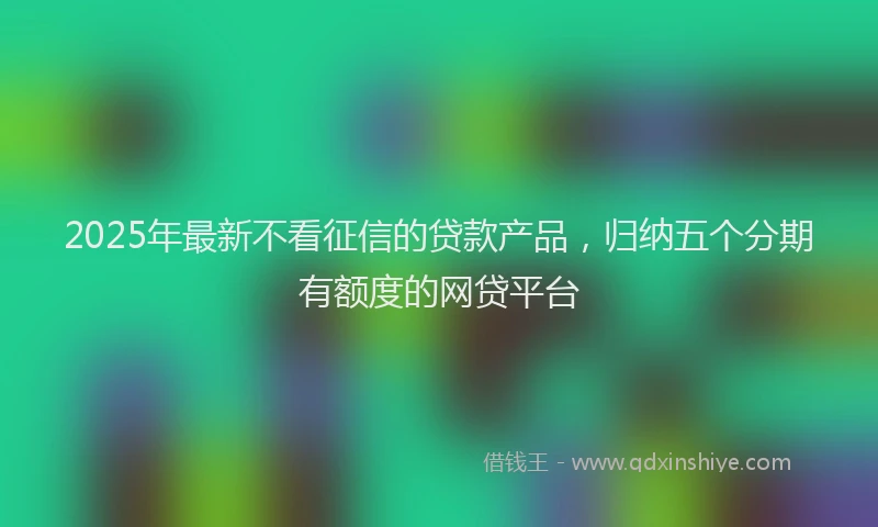 2025年最新不看征信的贷款产品，归纳五个分期有额度的网贷平台