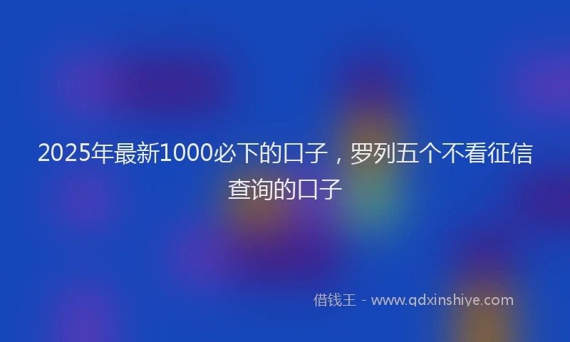 2025年最新1000必下的口子，罗列五个不看征信查询的口子