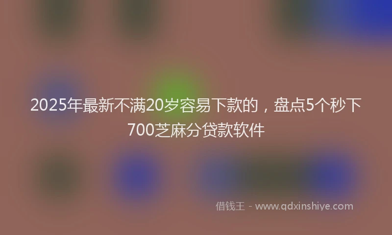 2025年最新不满20岁容易下款的，盘点5个秒下700芝麻分贷款软件