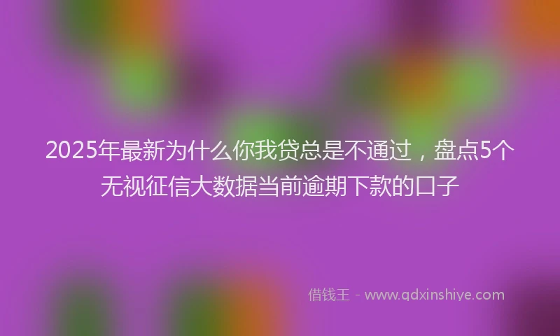 2025年最新为什么你我贷总是不通过，盘点5个无视征信大数据当前逾期下款的口子
