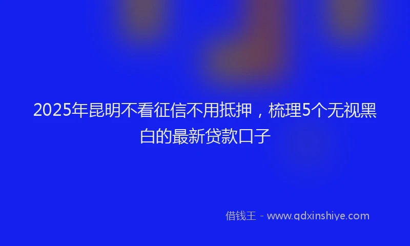 2025年昆明不看征信不用抵押，梳理5个无视黑白的最新贷款口子