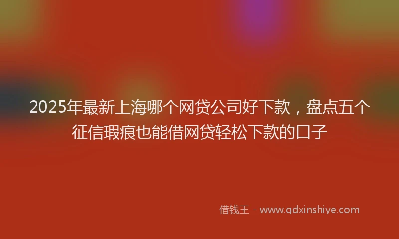 2025年最新上海哪个网贷公司好下款，盘点五个征信瑕疵也能借网贷轻松下款的口子