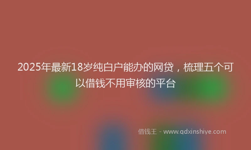 2025年最新18岁纯白户能办的网贷，梳理五个可以借钱不用审核的平台
