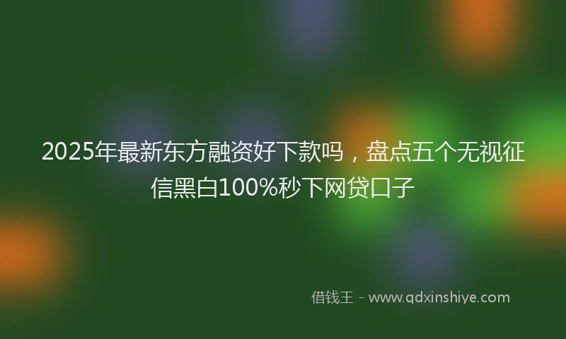 2025年最新东方融资好下款吗，盘点五个无视征信黑白100%秒下网贷口子