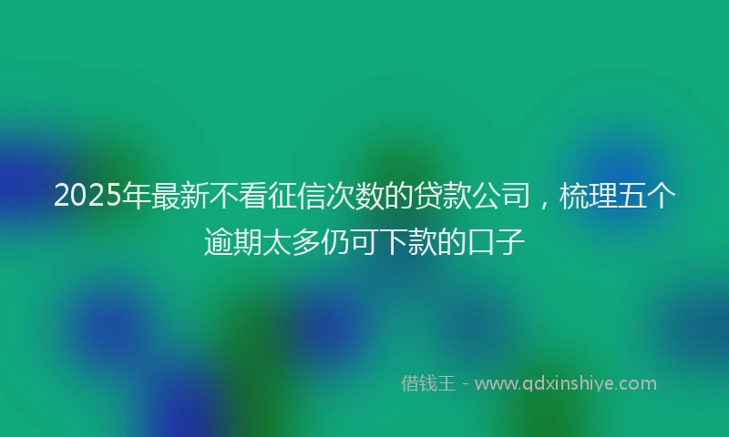 2025年最新不看征信次数的贷款公司，梳理五个逾期太多仍可下款的口子