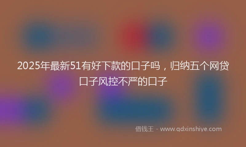 2025年最新51有好下款的口子吗，归纳五个网贷口子风控不严的口子