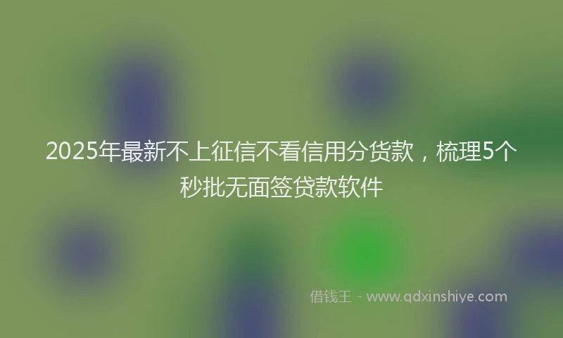 2025年最新不上征信不看信用分货款，梳理5个秒批无面签贷款软件