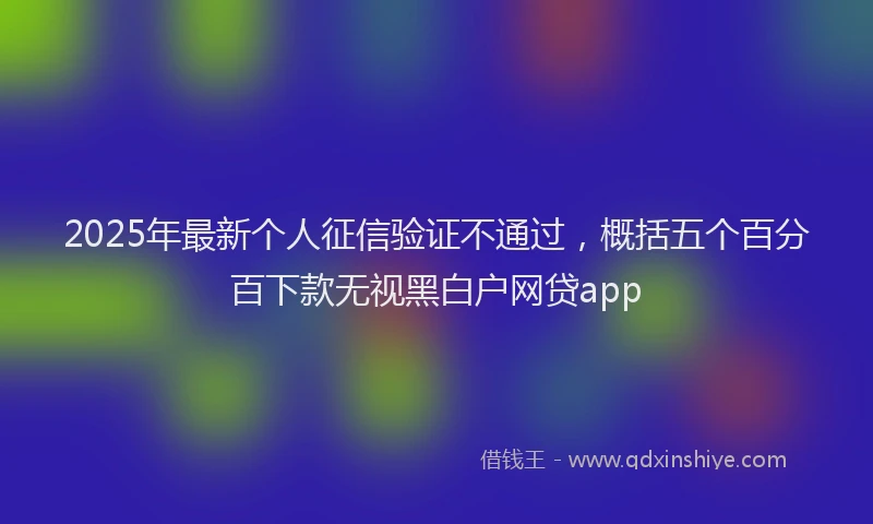 2025年最新个人征信验证不通过，概括五个百分百下款无视黑白户网贷app