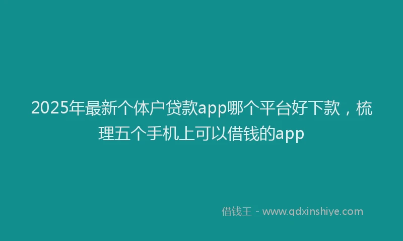 2025年最新个体户贷款app哪个平台好下款，梳理五个手机上可以借钱的app