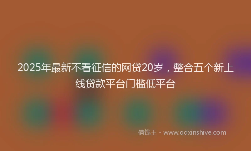 2025年最新不看征信的网贷20岁，整合五个新上线贷款平台门槛低平台