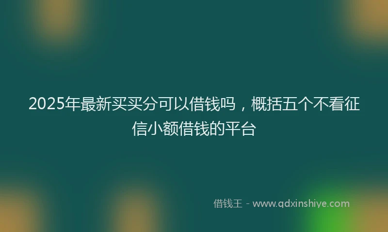 2025年最新买买分可以借钱吗，概括五个不看征信小额借钱的平台