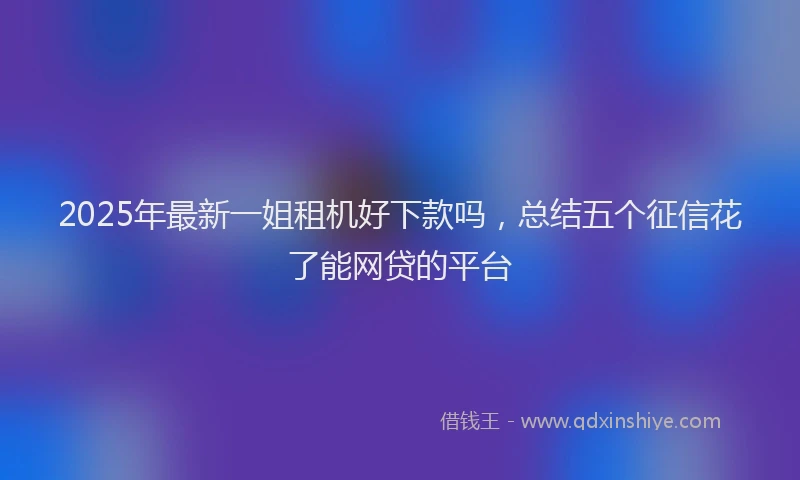 2025年最新一姐租机好下款吗，总结五个征信花了能网贷的平台