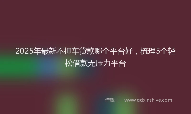 2025年最新不押车贷款哪个平台好，梳理5个轻松借款无压力平台