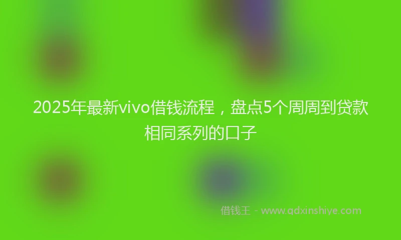 2025年最新vivo借钱流程，盘点5个周周到贷款相同系列的口子