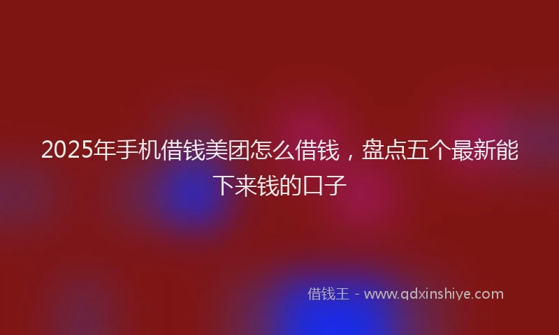 2025年手机借钱美团怎么借钱，盘点五个最新能下来钱的口子