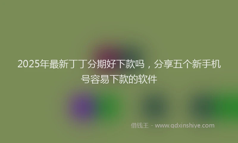 2025年最新丁丁分期好下款吗，分享五个新手机号容易下款的软件