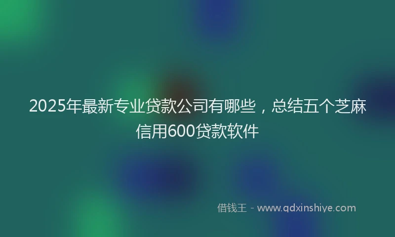 2025年最新专业贷款公司有哪些，总结五个芝麻信用600贷款软件