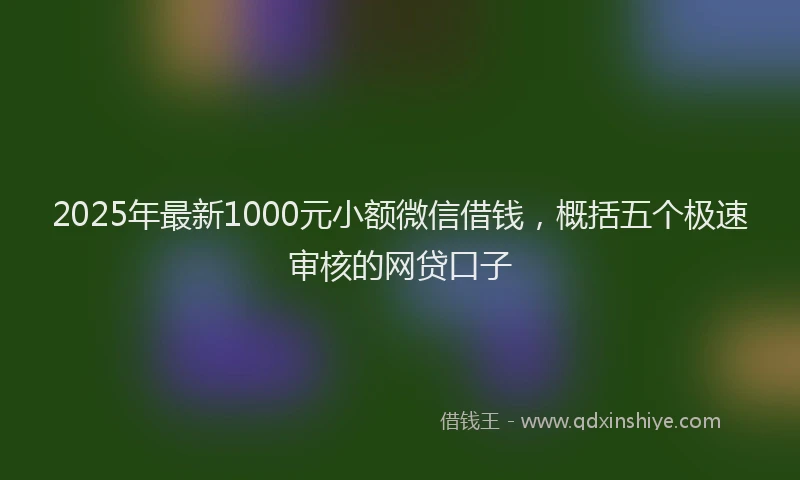 2025年最新1000元小额微信借钱，概括五个极速审核的网贷口子