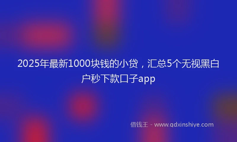 2025年最新1000块钱的小贷，汇总5个无视黑白户秒下款口子app